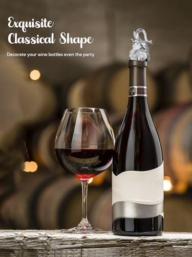Elephant Wine Bottle Pourer – Animal Liquor Pour Spout, Drip-Free, Universal Fit Stopper with Leak-Proof Silicone, Zinc Alloy Head & Stainless Tube for Wine Whiskey Tequila, Bar & Gift for Wine Lovers