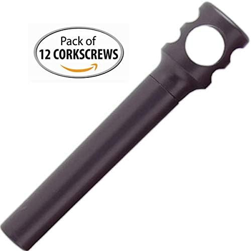 Hand-Held T-Shaped Mini Pocket Corkscrew - Box of 12 (Black)