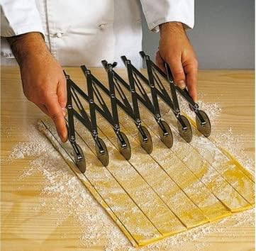 7 Wheel Stainless Steel Pastry Cutter,Expandable Pizza Slicer,Adjustable Cutter Roller Cookie Dough Cutter Divider