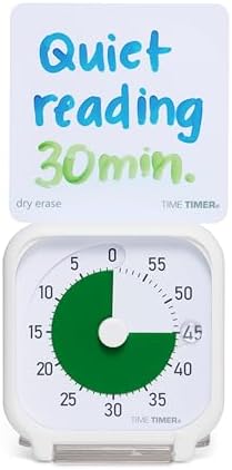 Time Timer 3 Inch Visual Timer – 60-Minute Quiet Portable Countdown Timer for Kids, Teachers, Students & Adults – Helps with Focus, Transitions, ADHD, Autism & Time Blindness – (Green & White)