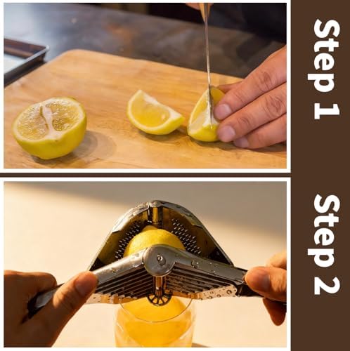 Lemon Squeezer Stainless Steel & Zesters,Stainless Steel Lemon Juicer.Flat, Foldable, Space-Saving Manual Juicer Hand Press with Seed Filter Function,Lime Squeezer,citrus peeler for cocktails