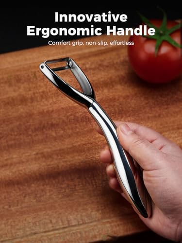 Vegetable Peeler Set, Ultra Sharp Stainless Steel Y Peeler & I Peeler for Potatoes, Fruits and Vegetables, Serrated Blade Kitchen Peeler with Ergonomic Handle