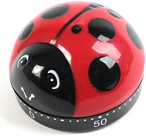 Kikkerland Ladybug Kitchen Timer, Red (KT21-A), 5.7 x 5.7 x 4.4 cm