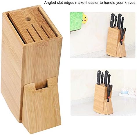 Knife Block,6 Slot Universal Knife Block without Knives,Countertop Butcher Block Knife Holder and Organizer with Wide Slots for Easy Kitchen Knife Storage, Knife Block,6 Slot Universal Knife Bloc