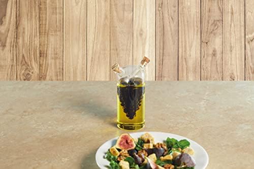 KitchenCraft Italian Glass Dual Oil and Vinegar Dispenser Bottle, Grapes