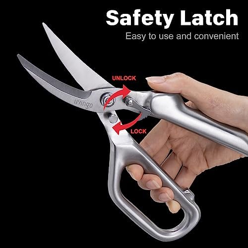 LIVINGO Kitchen Scissors Heavy Duty Utility Poultry Shears Stainless Steel