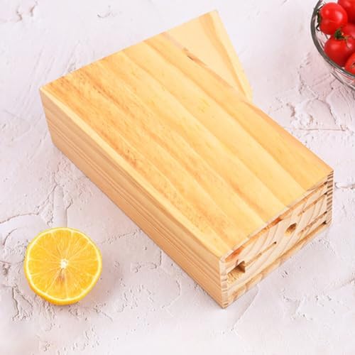 Wood Knife Block Kitchen Cutter Holder with Multiple Slots Countertop Cutter Storage Rack Kitchen Utensil Holder Decor for .87 X 5.82 X 2.48 in 1 piece