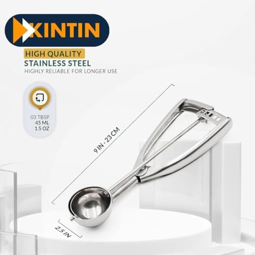 Paderno World Cuisine 1/100 Per Liter Stainless-Steel Ice Cream Scoop