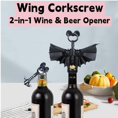 Bat 2-in-1 Wine & Beer Opener, Goth Corkscrew,Halloween Gifts for Women