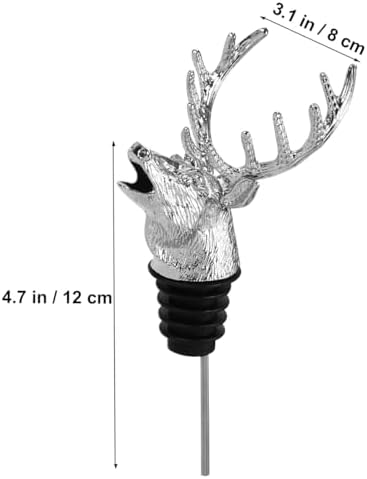 Cabilock 2pcs Christmas Deer Head Wine Pourer, Silicone Wine Aerators Deer Stag Head, Liquor Bottle Decanter Bar Accessories Party Favor for Alcohol Spirits Whiskey