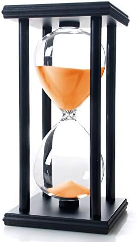 60 Minutes Hourglass, Wood Sand Timer, Orange