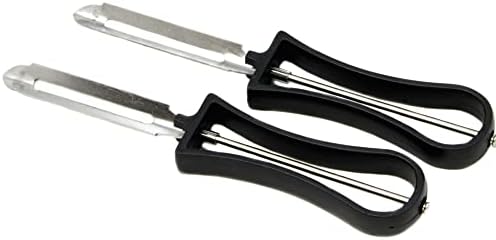 Chef Craft Classic Stainless Steel Blade Vegetable Peeler, 6 inches in length 2 piece set, Black