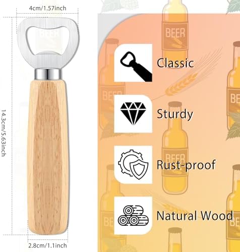 48pcs Bottle opener Beer Opener with Wooden Handle for engraving Cider Wine Bottle Opener Party Wedding Gifts