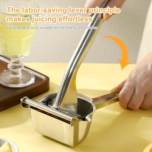 Manual Lemon Squeezer, Lemon Squeezer Juicer, Citrus Juicer Handheld, Lemon Juicer, Stainless Steel Juicer,Citrus Press Manual Juicer Fruit juicer Juice squeezer Orange Juice Hand Press (L-8.7in)