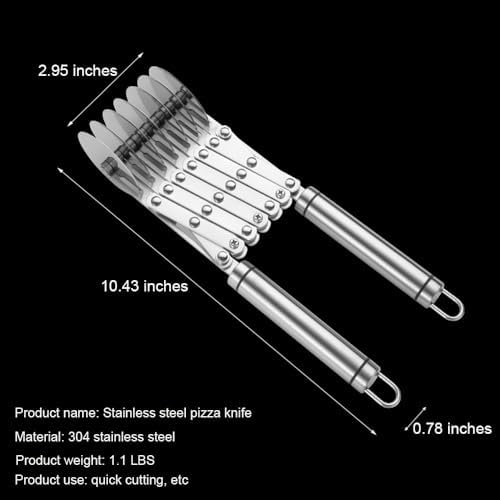 7 Wheel Pastry Cutter Tool,Adjustable Pasta Cutter wheel with Handle, Stainless Steel Multiple Pasta Roller Cutter tools, Baking Roller Pizza Cutter Slicer