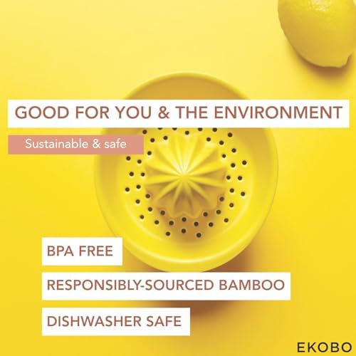 EKOBO Citrus Juicer manual Lemon - 22 oz BPA-Free Eco-Composite Lemon Squeezer - Hand Juicer for Oranges, Lemons and Limes – Dishwasher Safe Citrus Squeezer with Integrated Mixing Bowl