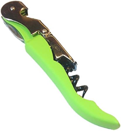 Soft Velvet Touch Waiters Double Hinge Corkscrew Wine Key Bottle Opener (Lime green)