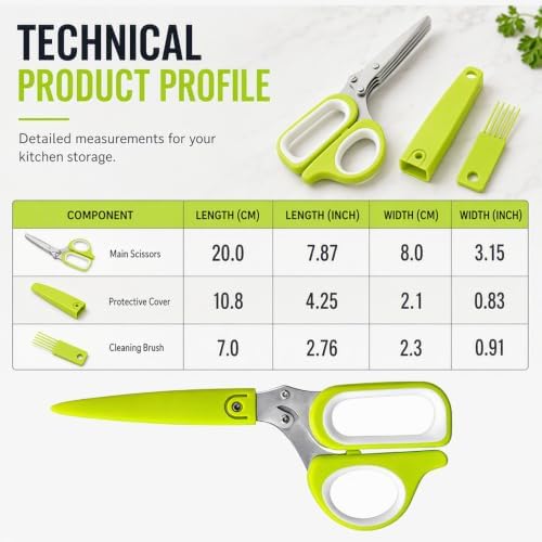 Stainless Steel Scallion Cutter Scissors, Kitchen Herb Scissors (green-2pcs)