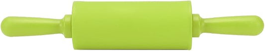 Fdit Non-Stick Silicone Rolling Pin Dough Rollers for Baking and Rolling Dough with Wooden Handle for Home Kitchen Children Cake 9 Inch(Green)