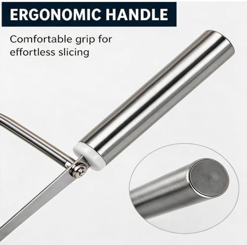 Cheese Slicer,Stainless Steel Cheese Slicer & Wire Cutter – Adjustable Thickness Board for Block Cheese, Butter, and Food Cutting, Heavy Duty