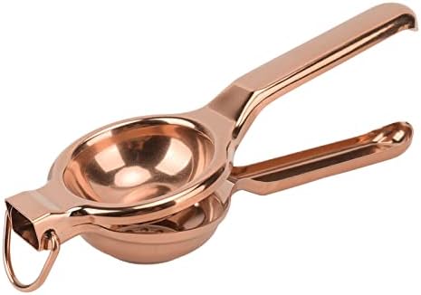 Lemon Squeezer, Stainless Steel Hand Press Manual Citrus Juicer with Ergonomic Long Handle, Fruit Press Squeezer for Juicing Oranges, Lemons & Limes(Rose Gold)