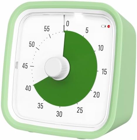 Visual Timer for Kids and Adult, 60-min Countdown Timer, LightGreen