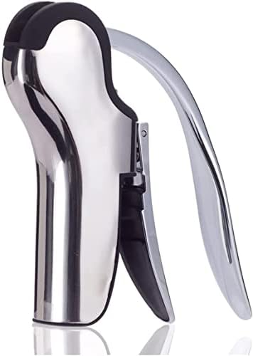 KAYCROWN Compact Wine Opener Stainless Steel Vertical Lever Corkscrew with Built-in Foil Cutter