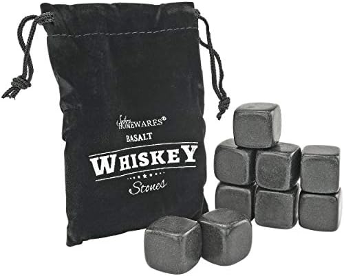 Basalt Whiskey Stones Chilling Rocks – Beverage Cooler Set of 9 with Storage Bag by Southern Homewares – Perfect for Whiskey, Cocktails, and Other Beverages
