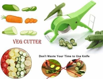 2 in 1 Vegetable Fruit Cutter Multi Blade Stainless Steel 5 Blade Veg Cutter Bhindi Cutter Multi Cutter