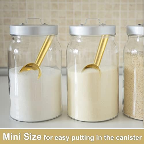 P&P CHEF Ice Scoop Set of 3, Stainless Steel Food Scoop, 3+3+3 Oz & Gold