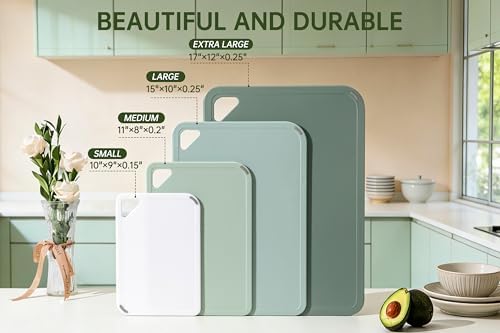 THETCHRY Plastic Cutting Board Set, Extra Large Cutting Board for Kitchen