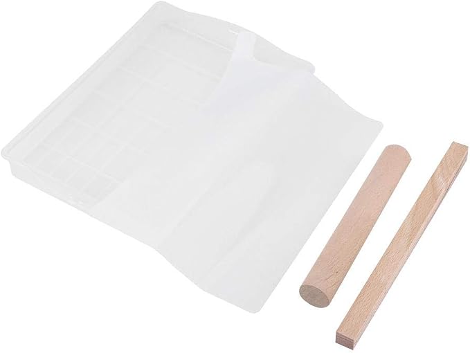 Fdit Silicone Handmade Nougat DIY Nonstick Nougat Making Mat Chocolate Candy Tools Wooden Rolling Pin Set Easy & Convenient