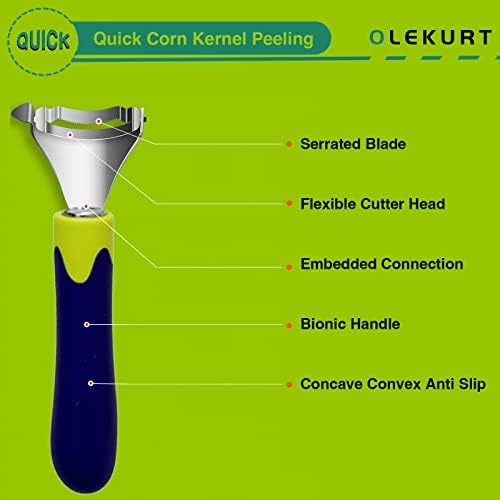 Eggplant Shaped Corn Peeler, Magic Corn Stripper for Corn on the Cob Remover Tool, Cob Corn Stripper with Good Grips (Purple)…
