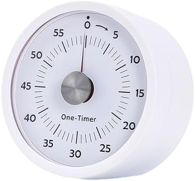 Magnetic Visual Kitchen Timer, 60-Min Flash & Sound Alarm, White