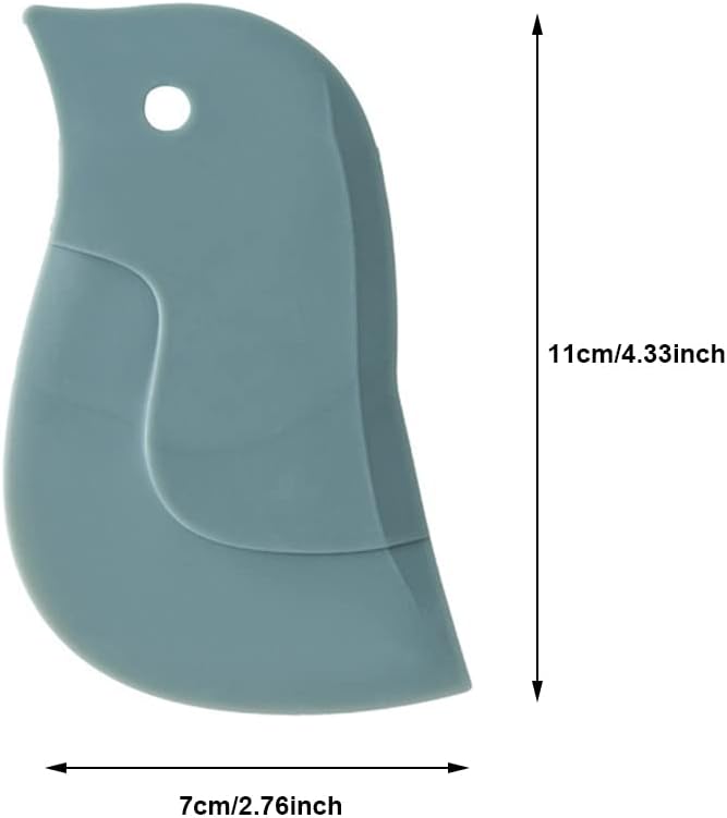 Pan Scraper Silicone Scraper, Penguin Shape Kitchen Tool Oil Plate Multifunction Scraper Bowl Scraper For Kitchen Pans, Bowls Baking Washing (Green+Grey)