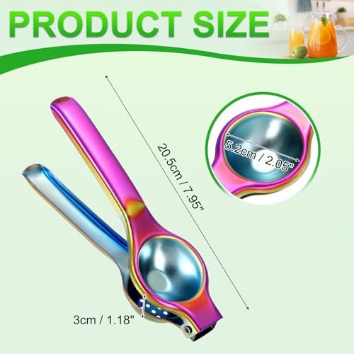 uxcell Metal Lemon Squeezer, Stainless Steel Citrus Fruit Juicer Handheld Lemon Juicer Squeezer Manual Press Professional Hand Kitchen Tool for Lemon Citrus Juicing, Colorful