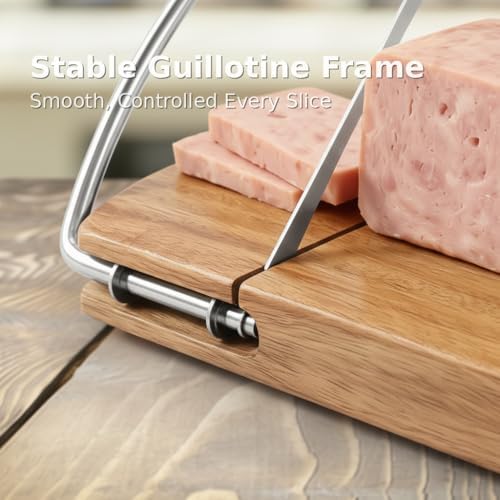 Cheese Slicer with Acacia Wood Board and Stainless Blade