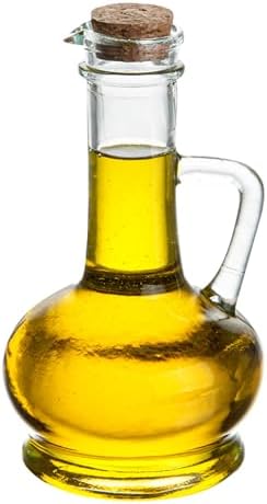 Restaurantware-RW Base 8-Ounce Olive Oil Dispenser, 1 Kitchen Oil Dispenser Bottle - With Cork Lid, Non-Leaking, Clear Glass Pourer, For Cooking Or Salad Dressings