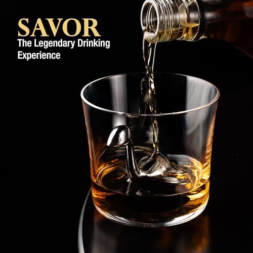 Loch Ness Whisky Chilling Stone – Stainless Steel Reusable Ice Cube | Novelty Bar Accessory for Father's Day, Whisky, Bourbon, Scotch & Cocktail Lovers (Classic Box)