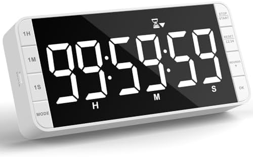 Large 7.8" Digital Timer with LED Display, Magnetic for Kitchen & Classroom
