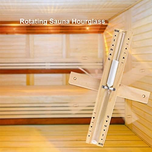 Sauna Timer 20 Minute Black Sand,Heat Resistant Wood Hourglass for SPA Room