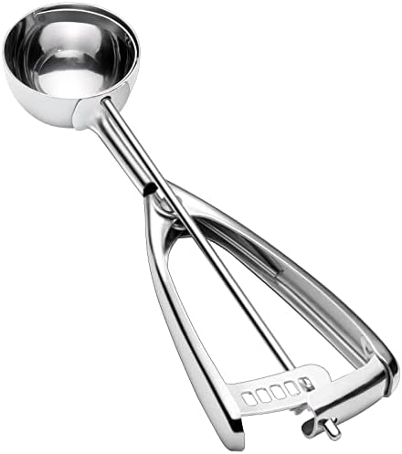 Medium Cookie Scoop for Baking, 2.8 Tablespoons/ 42 ml/ 1.4 oz Ball Cookie Dough Scoop - Spring-Loaded Ice Cream Scoop 18/8 Stainless Steel Secondary Polishing - (#24-1 9/10 In)