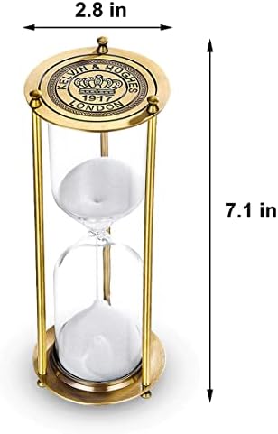 Vintage Sand Timer,30 Minute Hourglass,Antique Brass Sand Clock,Sand Watch 30 Min,Antiguo Reloj De Arena 30 Minuto,Metal Unique Sandglass for Gifts Games Kitchen Home Office Decoration