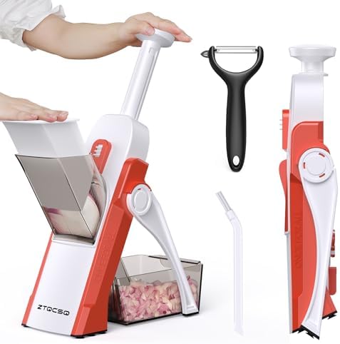 5 in 1 Adjustable Safe Mandoline Slicer for Kitchen with Paring Knife