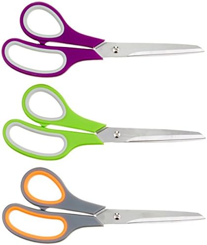 KitchenAid All Purpose Kitchen Shears with Protective Sheath for Everyday use, Dishwasher Safe Stainless Steel Scissors with Comfort Grip, 8.72-Inch, Black and Amazon Basics Multipurpose, Comfort Grip, PVD Coated, Stainless Steel Office Scissors, 3-Pac...