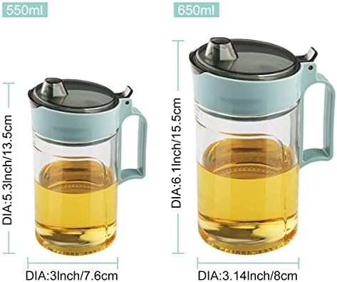 TENTA KITCHEN Olive Oil Vinegar Syrups Bottle Dispenser Cruet - 550ml(18.6 Oz) Oil Bottle Glass With No Drip Plastic Bottle Spout And Protective Cap(Green 1PC)