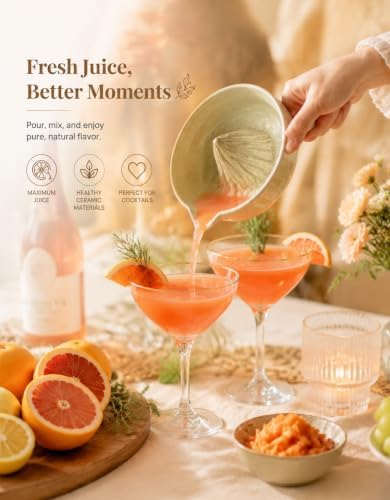 Ceramic Lemon Juicer Manual Hand Juicer Orange Squeezer Bowl with Handle