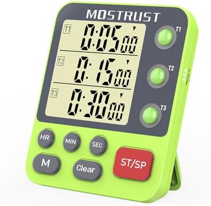 Digital Dual Kitchen Timer, Multiple Channels Countdown Timer