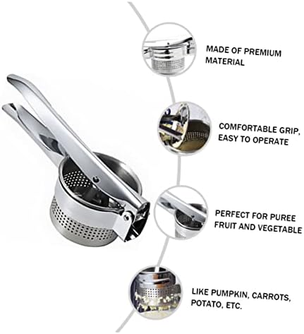 SHOWERORO Manual Stainless Steel Potato Ricer and Masher Kitchen Gadget for Crushing Potatoes Vegetables and Fruits with Comfortable Grip Lightweight and Easy to Use 10.6 Inch