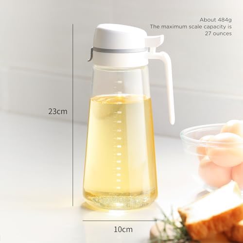 Oil Dispenser Bottle, 29oz Glass Oil Bottle with Scale, Kitchen